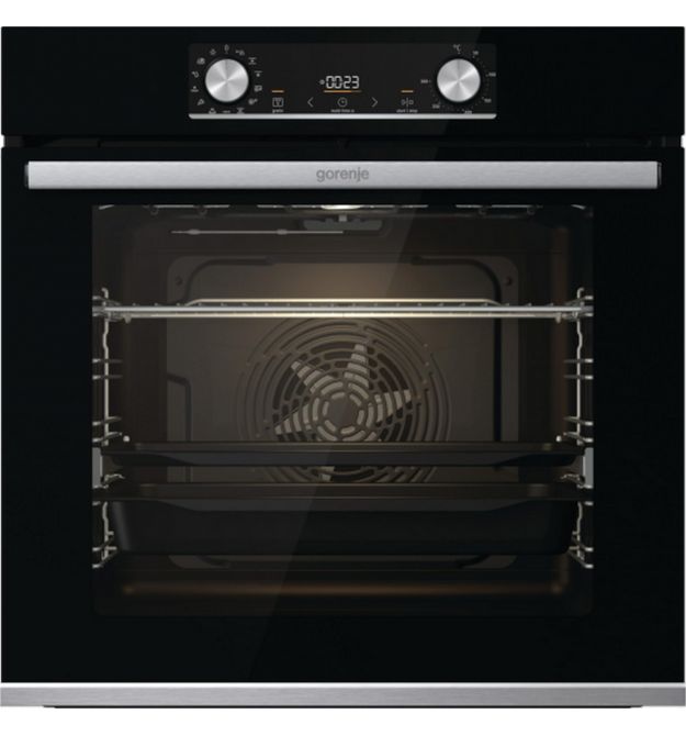 Gorenje Духовой шкаф электрический, 77л, A, дисплей, ф-ия без добавления жира, черный
