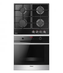 Hansa Комплект духовка электрическая + поверхность газовая на стекле), черный