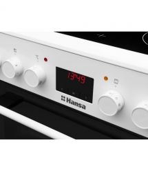 Hansa Плита электрическая стеклокерамическая, 65л, 50x60см, дисплей, конвекция, белый