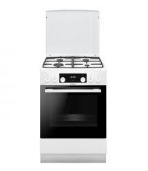Hansa Плита комби, 77л, 60x60см, дисплей, конвекция, чугун, белый