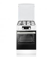 Hansa Плита комби, 65л, 50x60см, дисплей, конвекция, чугун, белый
