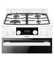 Hansa Плита комби, 65л, 50x60см, дисплей, конвекция, чугун, белый