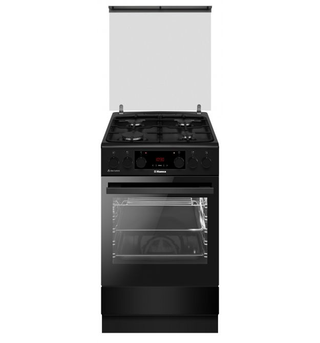 Hansa Плита комби, 65л, 50x60см, дисплей, конвекция, чугун, черный