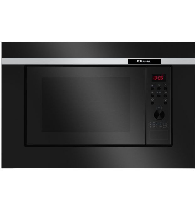 Hansa Микроволновая печь встраиваемая, 20л, электр. управл., 700Вт, дисплей, откр.кнопкой, черный