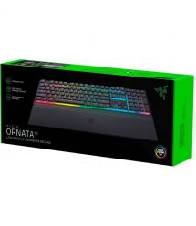 Razer Клавиатура механическая Ornata V3 104key, Mecha-Membrane Switch, USB-A, EN/UK, RGB, чёрный