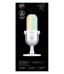Razer Микрофон геймерский Seiren V3 Chroma, Uni, RGB, USB-A, 2м, белый
