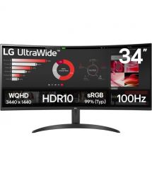 LG Монитор 34" 34WR50QK-B 2xHDMI, DP, Audio, VA, 3440x1440, 21:9, 100Hz, sRGB 99%, CURVED, FreeSync, HDR10