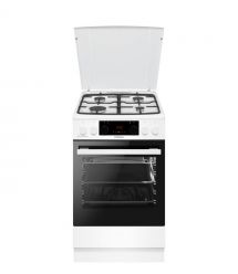 Hansa Плита комби, 65л, 50x60см, дисплей, конвекция, чугун, белый