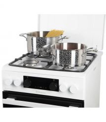Hansa Плита комби, 65л, 50x60см, дисплей, конвекция, чугун, белый