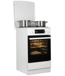 Hansa Плита комби, 65л, 50x60см, дисплей, конвекция, чугун, белый