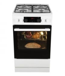 Hansa Плита комби, 65л, 50x60см, дисплей, конвекция, чугун, белый