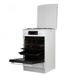 Hansa Плита комби, 65л, 50x60см, дисплей, конвекция, чугун, белый