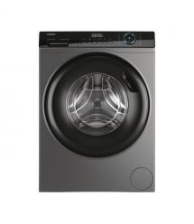 Haier Стиральная машина фронтальная, 9кг, 1400, A+++, 60см, дисплей, пар, инвертор, люк черный, прямой привод, серебристый