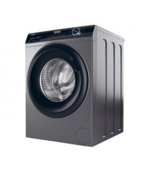 Haier Стиральная машина фронтальная, 9кг, 1400, A+++, 60см, дисплей, пар, инвертор, люк черный, прямой привод, серебристый