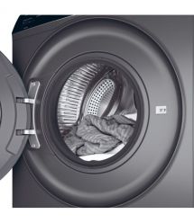 Haier Стиральная машина фронтальная, 9кг, 1400, A+++, 60см, дисплей, пар, инвертор, люк черный, прямой привод, серебристый