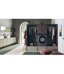 Haier Стиральная машина фронтальная, 9кг, 1400, A+++, 60см, дисплей, пар, инвертор, люк черный, прямой привод, серебристый
