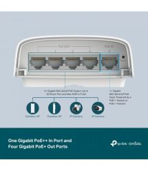 TP-Link Коммутатор SG2008P 4xGE (4xPoE), 64W, 1xGE uplink (1xPoe), WebSmart, outdoor