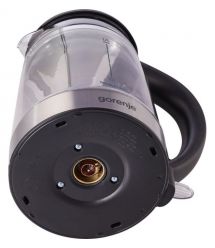 Gorenje Электрочайник 1.7л, 2,200 Вт, strix контроль, стекло, черный