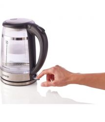 Gorenje Электрочайник 1.7л, 2,200 Вт, strix контроль, стекло, черный
