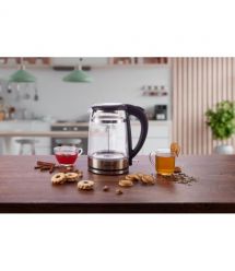 Gorenje Электрочайник 1.7л, 2,200 Вт, strix контроль, стекло, черный