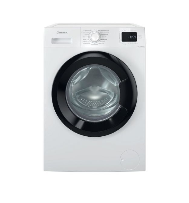 Indesit Стиральная машина фронтальная, 6кг, 1200, A+++, 44.6см, дисплей, пар, инвертор, люк черный, белый