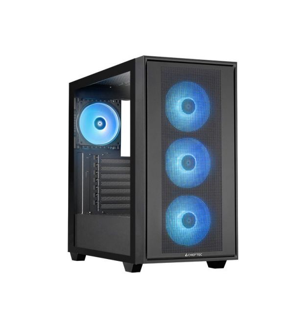 Chieftec Корпус Gaming Hunter 3, без БП, 2xUSB3.0, 1xUSB3.2 Gen2 Type-C, 4x120мм ARGB, VGA 425мм, LCS ready, TG S