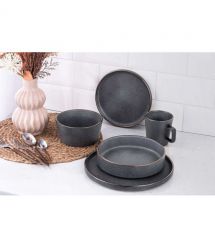 ARDESTO Тарелка суповая Fasano, 850мл, 20см, керамика, серый темный