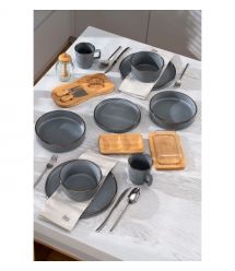 ARDESTO Тарелка суповая Fasano, 850мл, 20см, керамика, серый