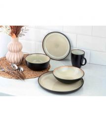 ARDESTO Тарелка обеденная Bolzano, 26.6см, керамика, черно-зеленый