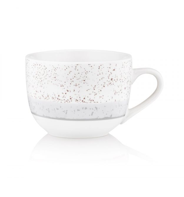 ARDESTO Чашка Siena, 500мл, фарфор, бело-серый