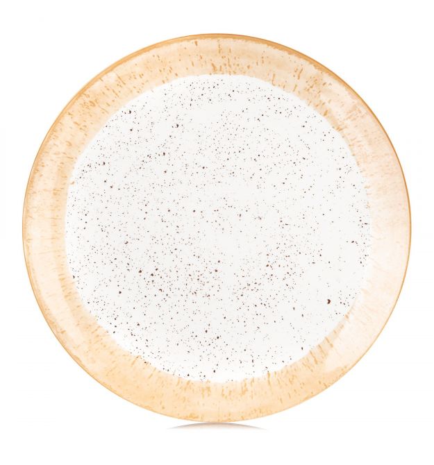 ARDESTO Тарелка обеденная Siena, 27см, фарфор, бело-желтый