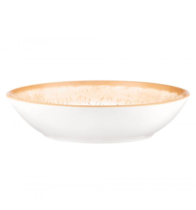 ARDESTO Тарелка суповая Siena, 790мл, 20см, фарфор, бело-желтый