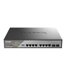 D-Link Коммутатор DSS-200G-10MPP 8xGE PoE, 2xSFP, 242Вт, Неуправляемій