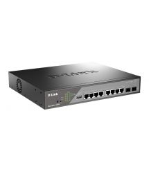D-Link Коммутатор DSS-200G-10MPP 8xGE PoE, 2xSFP, 242Вт, Неуправляемій