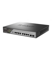 D-Link Коммутатор DSS-200G-10MPP 8xGE PoE, 2xSFP, 242Вт, Неуправляемій