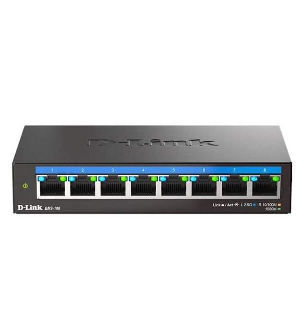 D-Link Коммутатор DMS-108 8x2.5GE, Неуправлямый