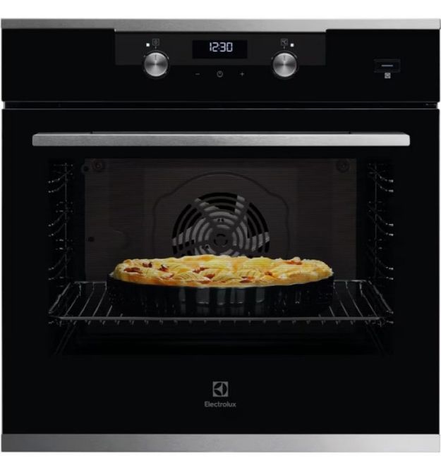Electrolux Духовой шкаф электрический, 72л, A, пар, дисплей, конвекция, телескопические направляющие, черный