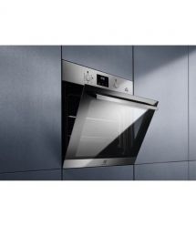 Electrolux Духовой шкаф электрический, 72л, A, пар, дисплей, конвекция, телескопические направляющие, нерж