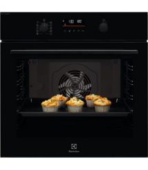 Electrolux Духовой шкаф электрический, 72л, A+, пар, дисплей, конвекция, телескопические направляющие, черный