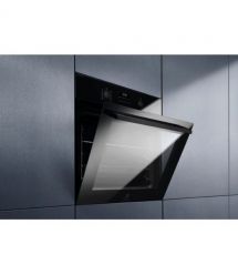 Electrolux Духовой шкаф электрический, 72л, A+, пар, дисплей, конвекция, телескопические направляющие, черный