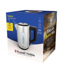 Russell Hobbs Электрочайник Heaton, 1.7л, нержавеющая сталь, серебристо-черный
