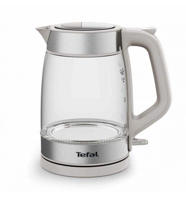 Tefal Электрочайник Glass Kettle 1.7л, стекло, с подсветкой, серебристо-серый