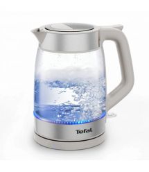 Tefal Электрочайник Glass Kettle 1.7л, стекло, с подсветкой, серебристо-серый