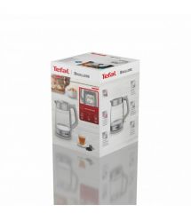 Tefal Электрочайник Glass Kettle 1.7л, стекло, с подсветкой, серебристо-серый