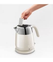 Delonghi Электрочайник Luminosa, 1.6л, Strix, металл, кремовый