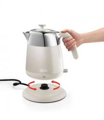 Delonghi Электрочайник Luminosa, 1.6л, Strix, металл, кремовый