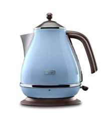 Delonghi Электрочайник Icona Vintage, 1.7л, нержавеющая сталь, голубой