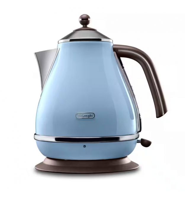 Delonghi Электрочайник Icona Vintage, 1.7л, нержавеющая сталь, голубой