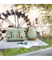 Delonghi Электрочайник Icona Vintage, 1.7л, нержавеющая сталь, оливковый