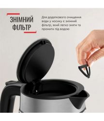 Tefal Электрочайник Glass Kettle 1.7л, стекло, с подсветкой, серебристо-черный